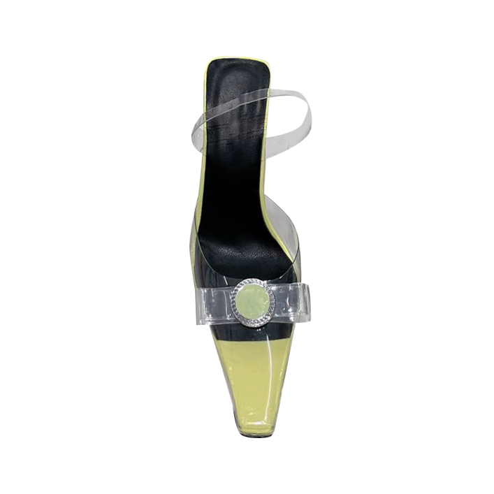 HOLRE Bow PVC Transparent Heel Sandals - 6cm
