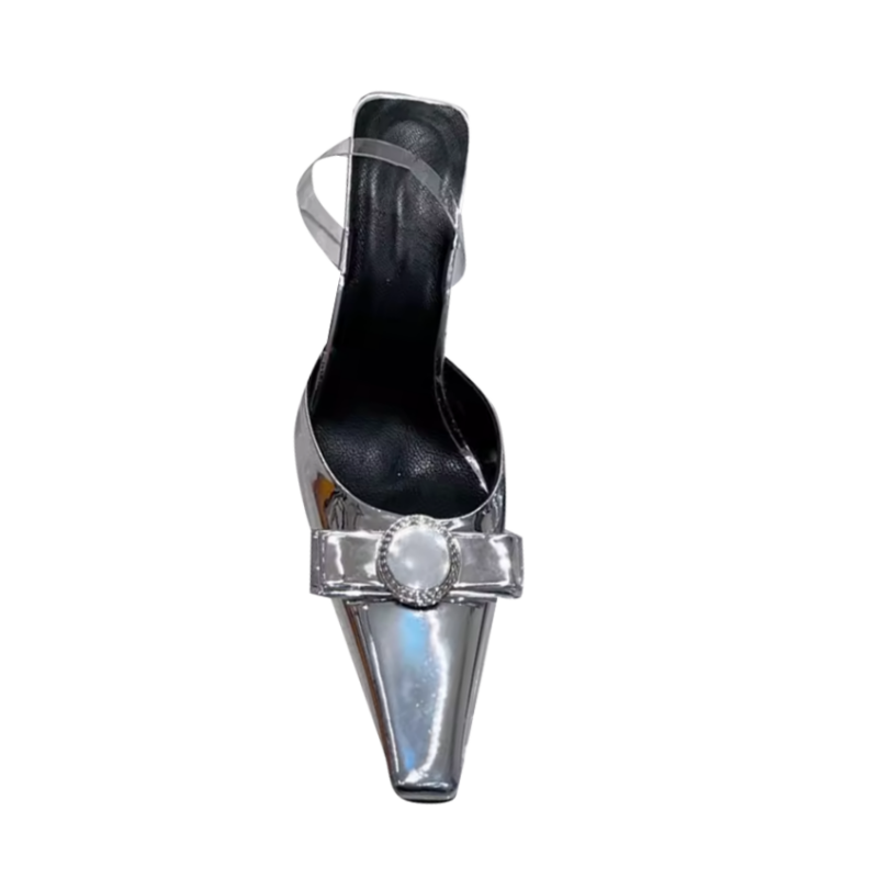 HOLRE Bow Transparent Heel Sandals - 6cm