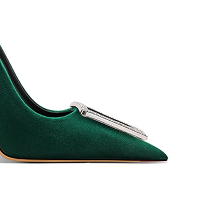 JANUH Diamante Buckled Mid Heel Pumps - 8cm