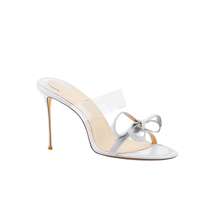 JODIY Bow PVC Mules Sandals - 6cm