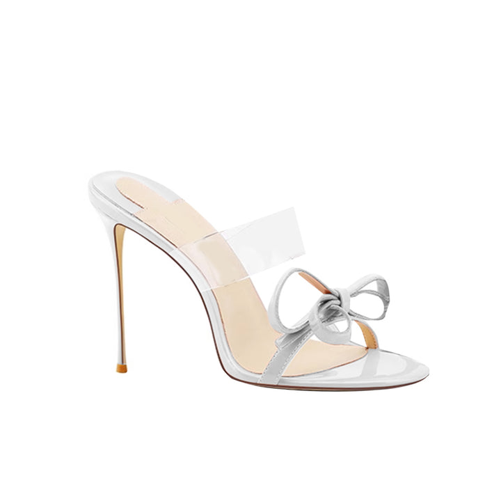 JODIY Bow PVC Mules Sandals - 8cm