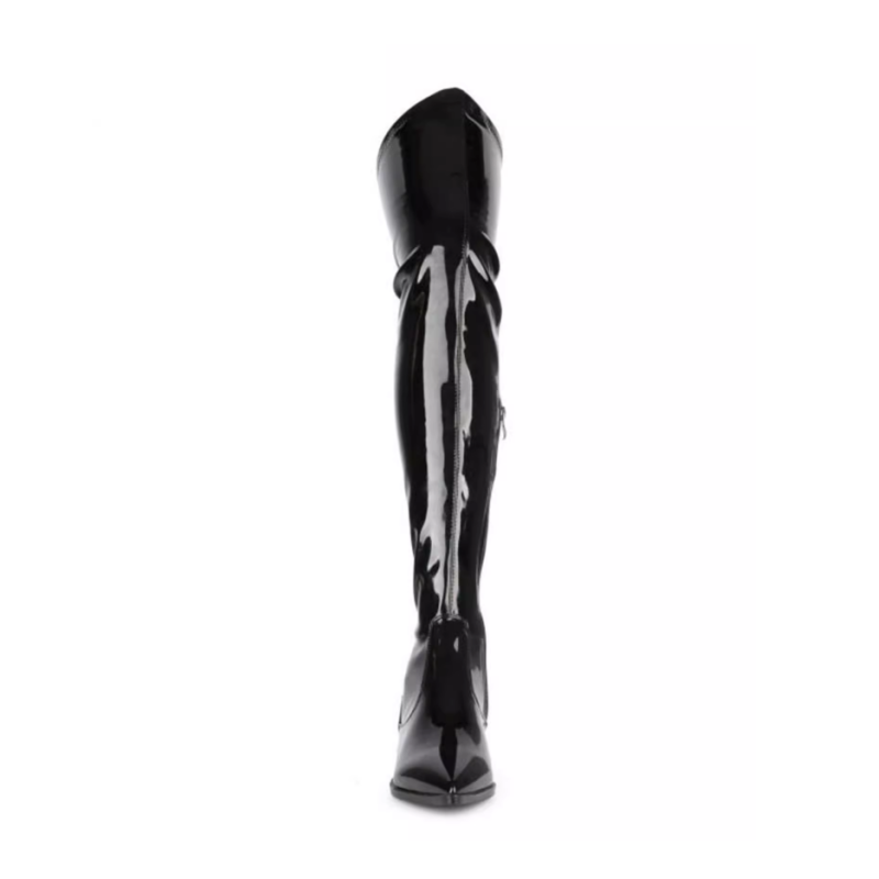 JOLRE Patent Leather Over The Knee Boots