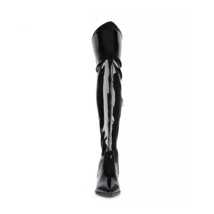JOLRE Patent Leather Over The Knee Boots