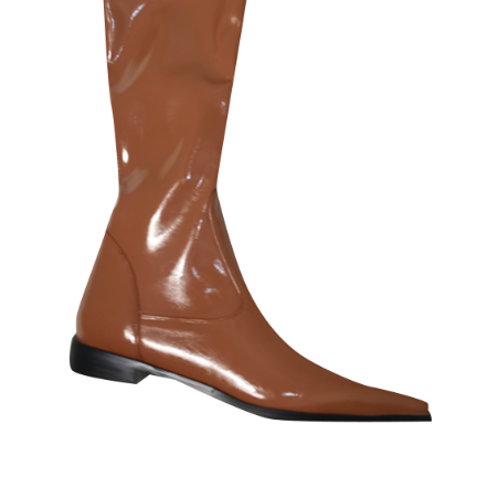 JOLRE Patent Leather Over The Knee Boots