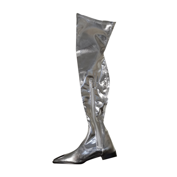 JOLRE Patent Leather Over The Knee Boots