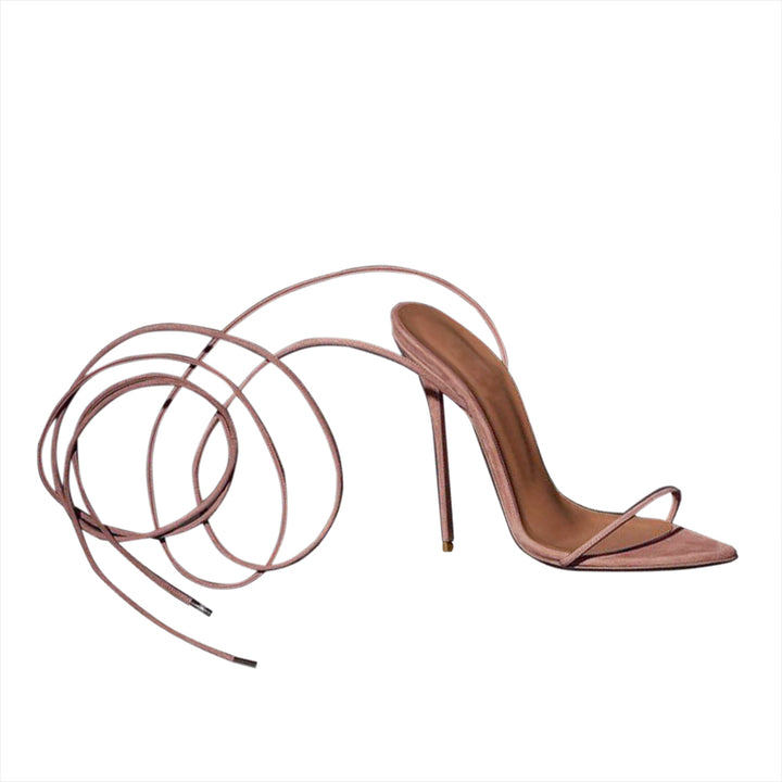 JUNRE Lace Up High Heel Sandals