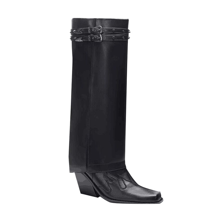 JUREN Buckled Knee High Boots