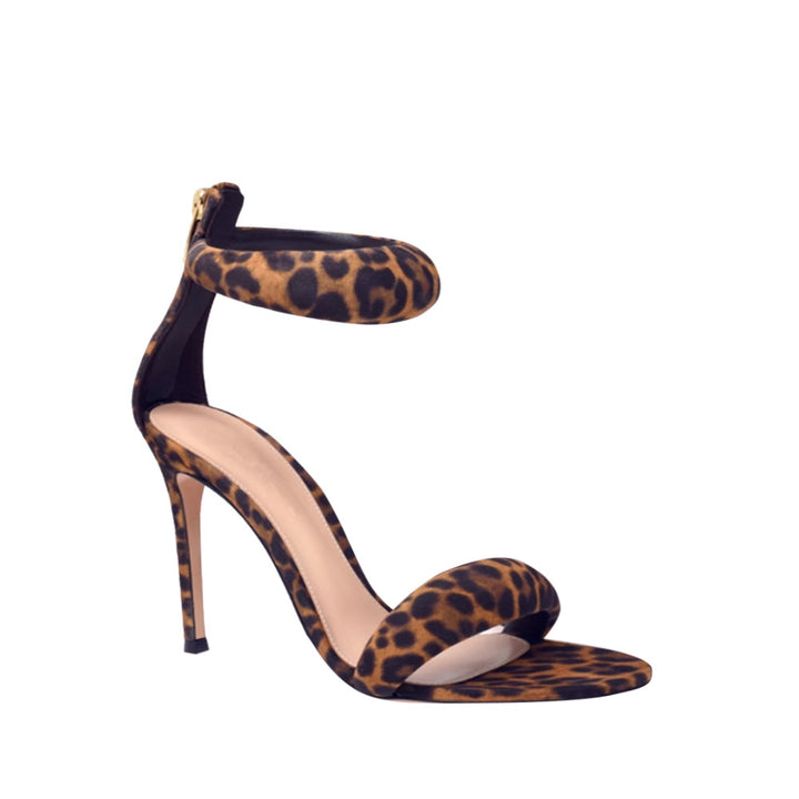 KAFIN Printed Ankle Strap Stiletto Mid Heel Sandals - 7.5cm