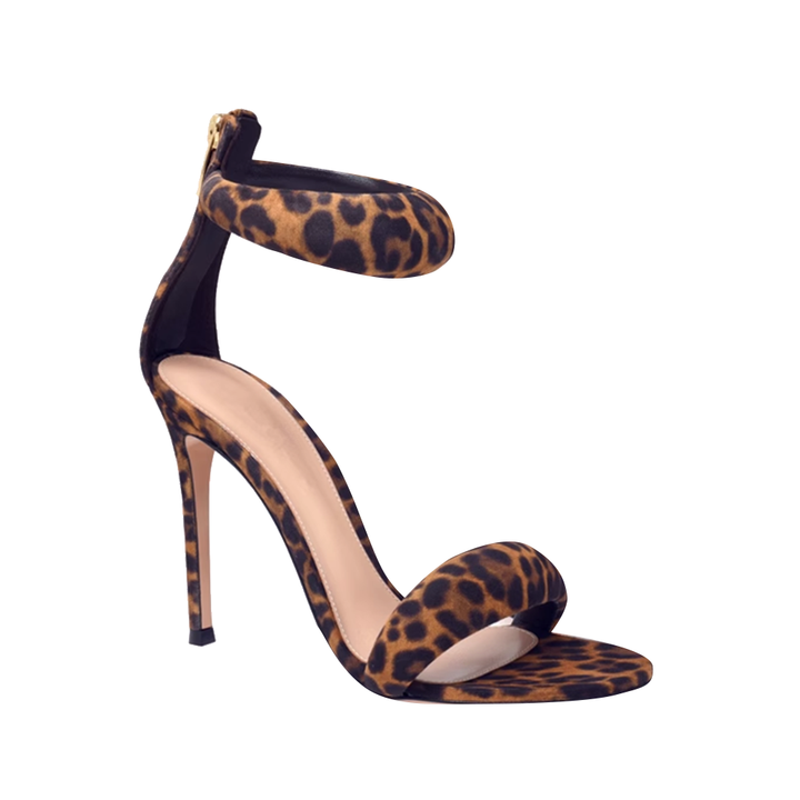 KAFIN Printed Ankle Strap Stiletto High Heel Sandals - 9.5cm