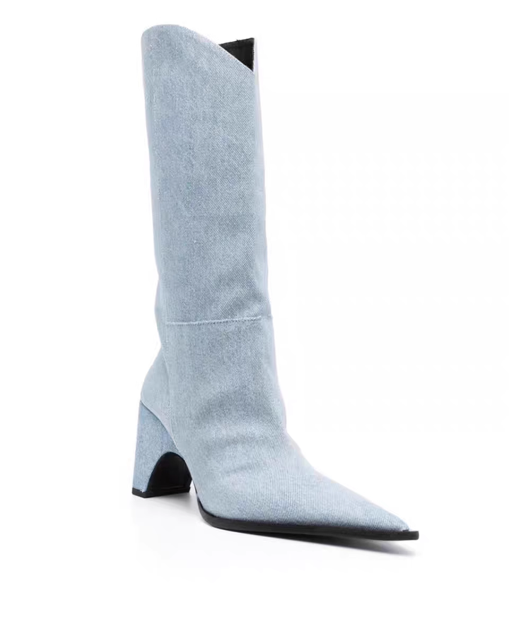 KEHIO Denim Knee High Boots