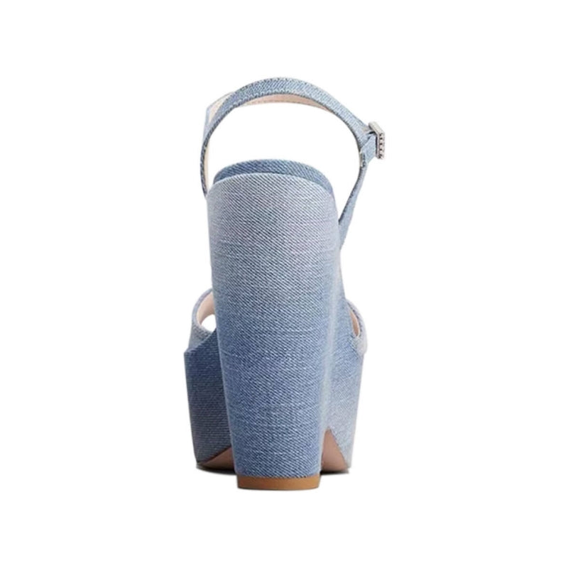 KEUUR Diamante Buckled Wedged Heel Sandals
