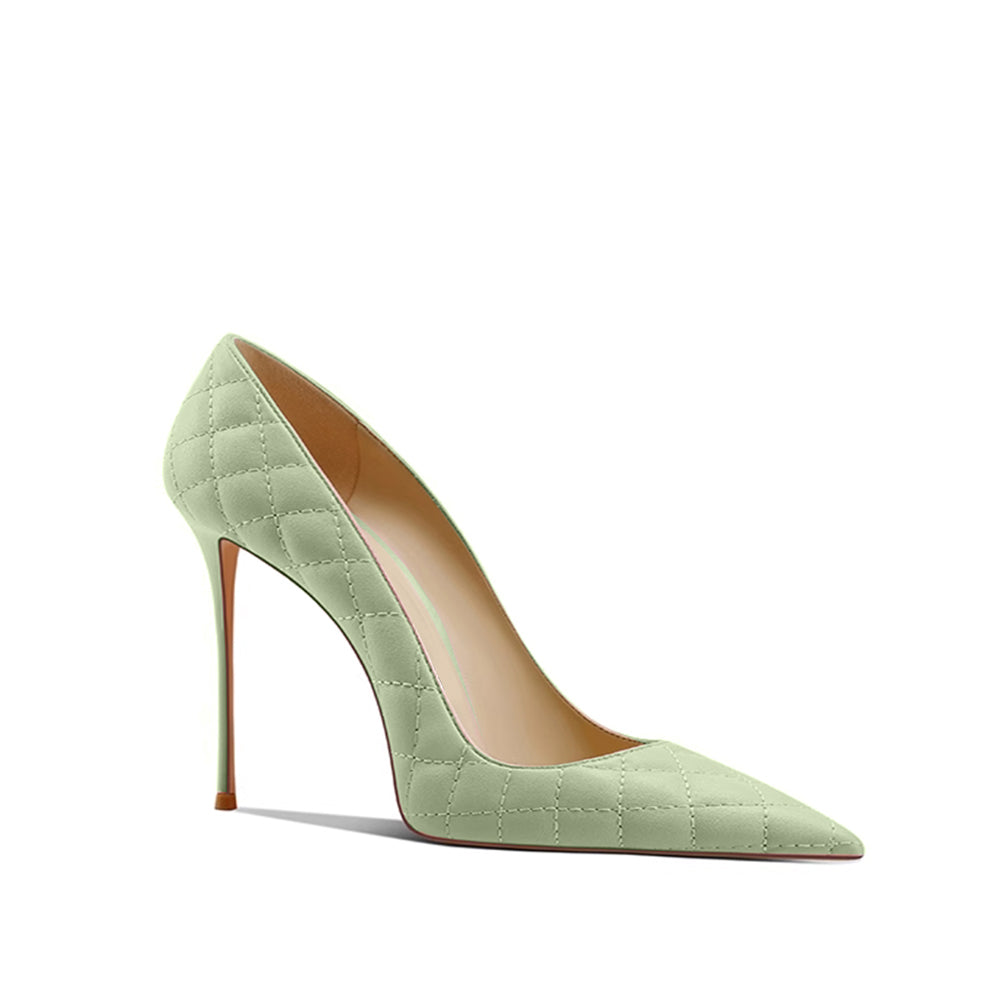 KIAZA Quilted Mid Heel Pumps - 8cm