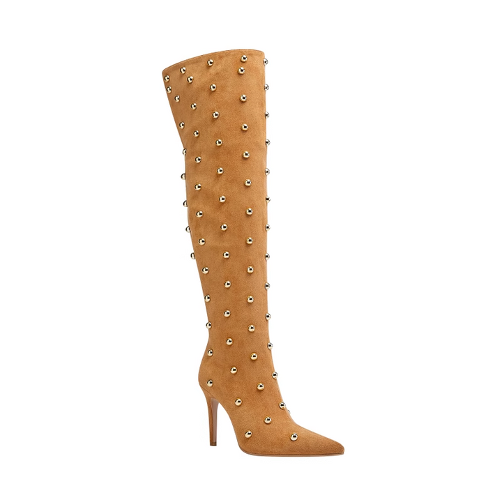 KONEU Studded High Heel Over The Knee Boots