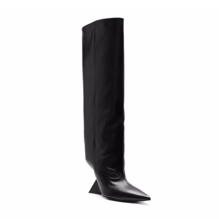 KUIZA Sculptured Heel Knee High Boots