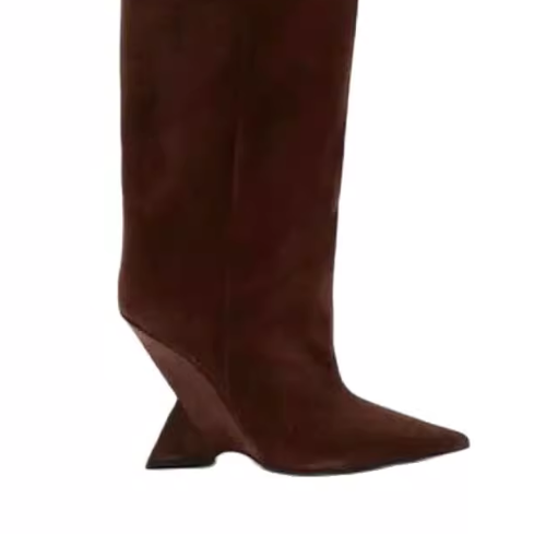 KUIZA Sculptured Heel Knee High Boots