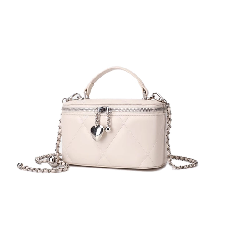 KURVO Heart Detailed Quilted Cross Body Bag