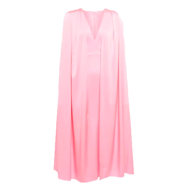 KUTRE V Neck Cape Evening Dress Gown