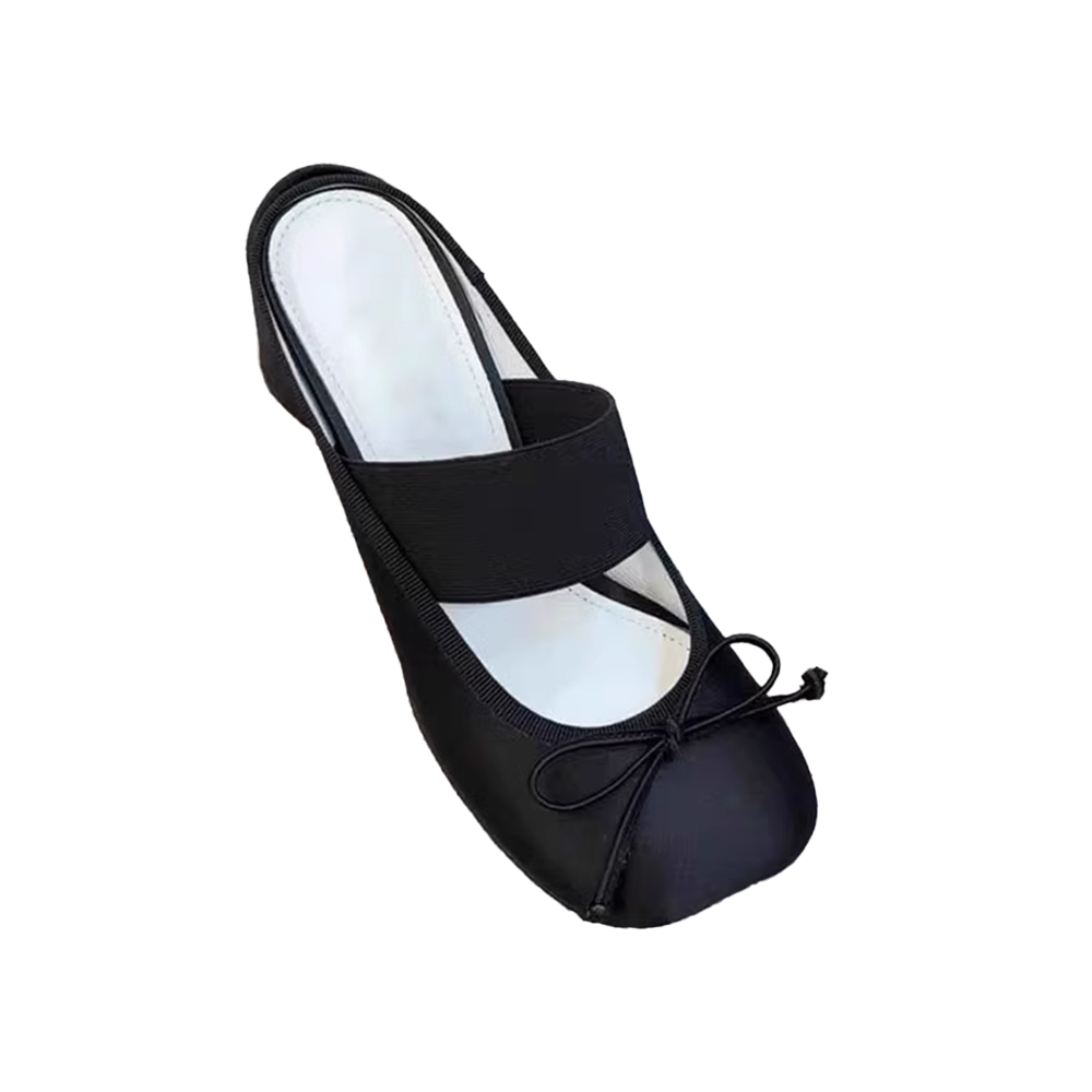 KUVIL Bow Embellished Block Heel Mules Sandals