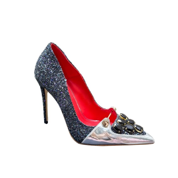 LACRU Diamante Glitter High Heel Pumps