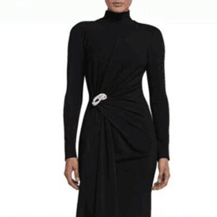 LATTI Diamante Fold Detailed Evening Dress Gown