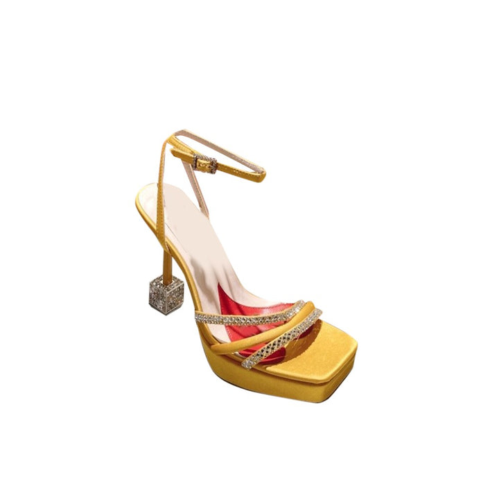 LENRO Diamante High Heel Platform Sandals