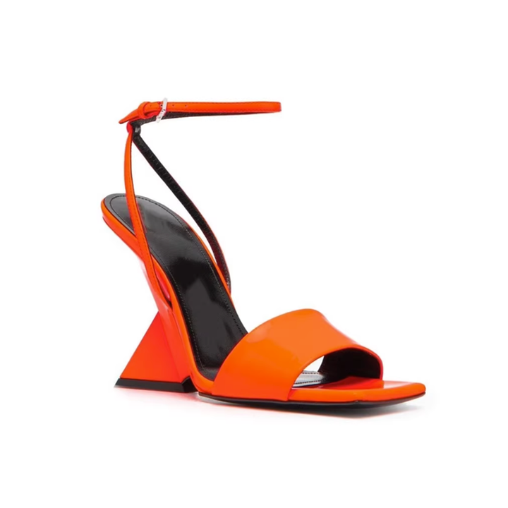 LEOCU Ankle Strap Wedged Heel Sandals