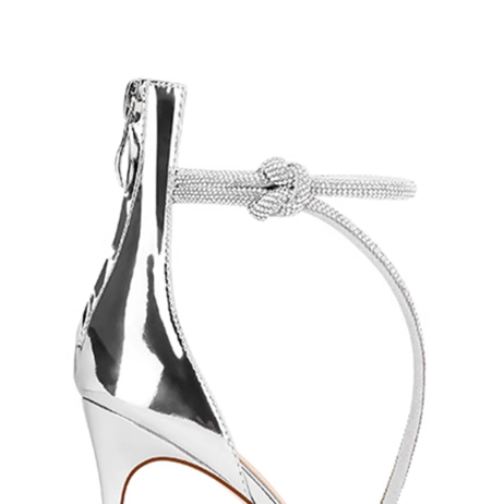 LEVIA Diamante Mid Heel Sandals - 8cm