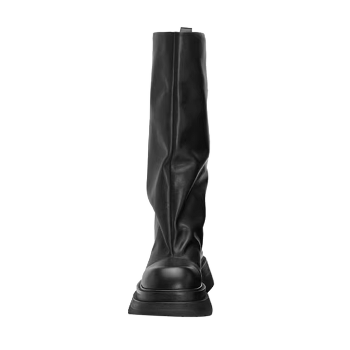 LUERO Block Heel Knee High Boots