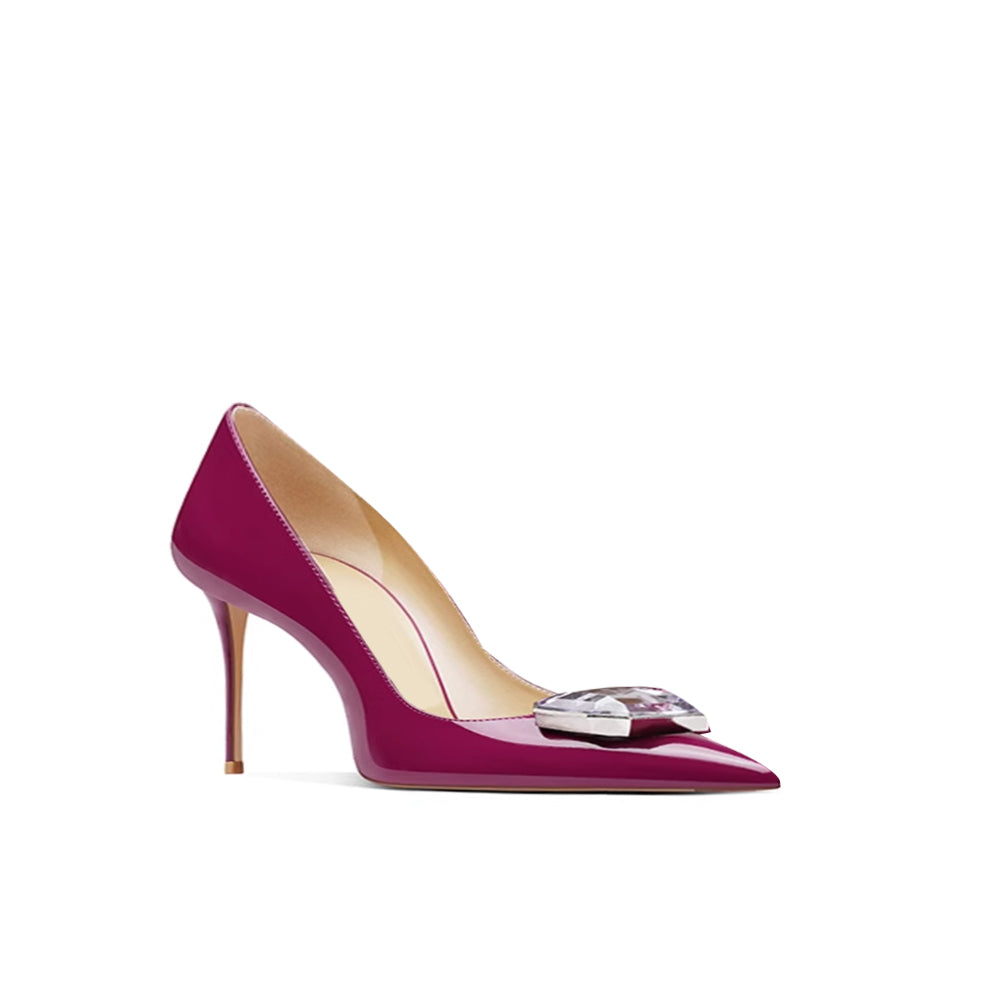 MEKOR Diamante Mid Heel Pumps - 6cm
