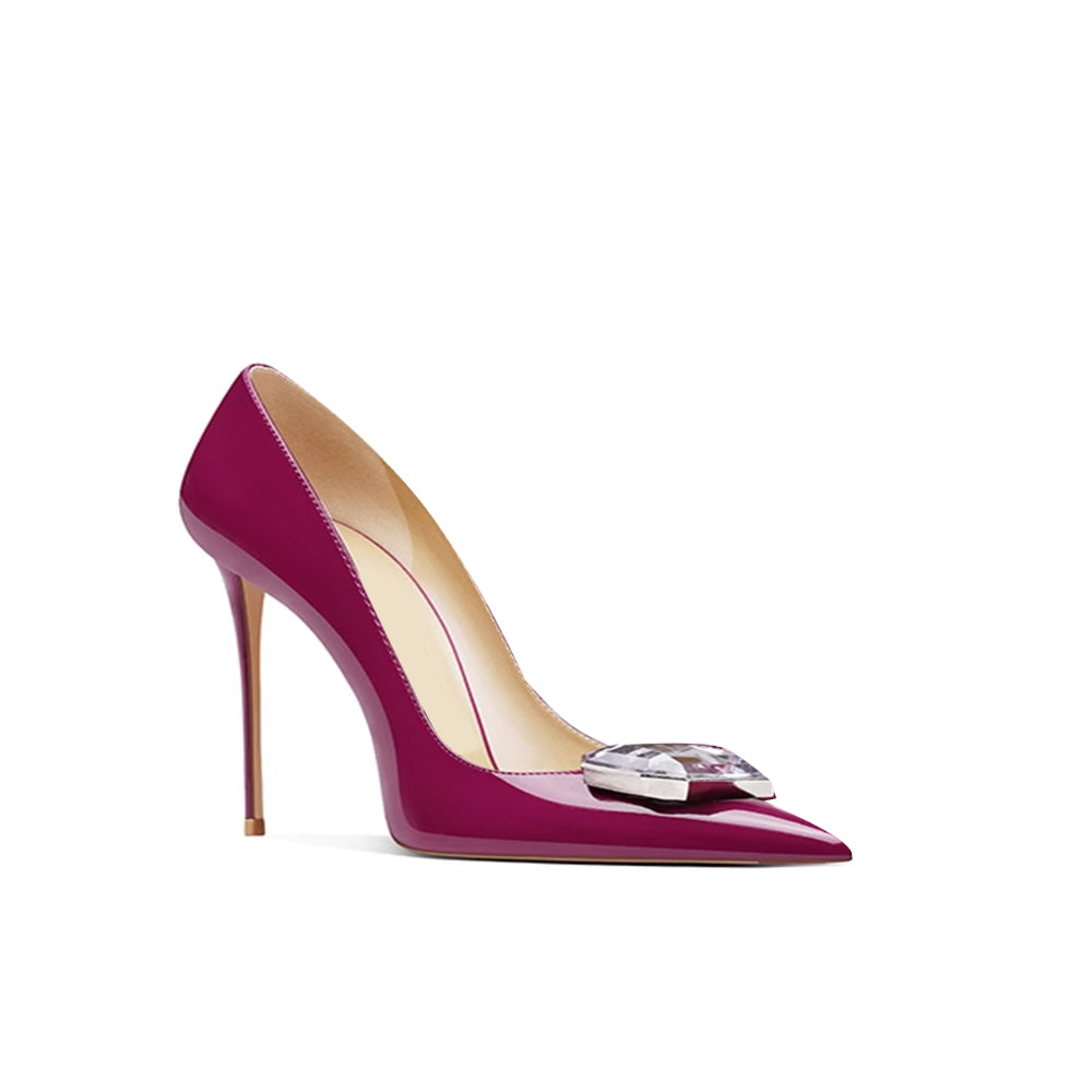MEKOR Diamante Mid Heel Pumps - 8cm