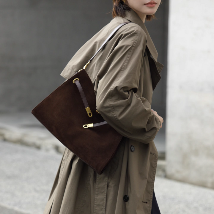 ZECAR Metal Lock Oversized Tote Bag