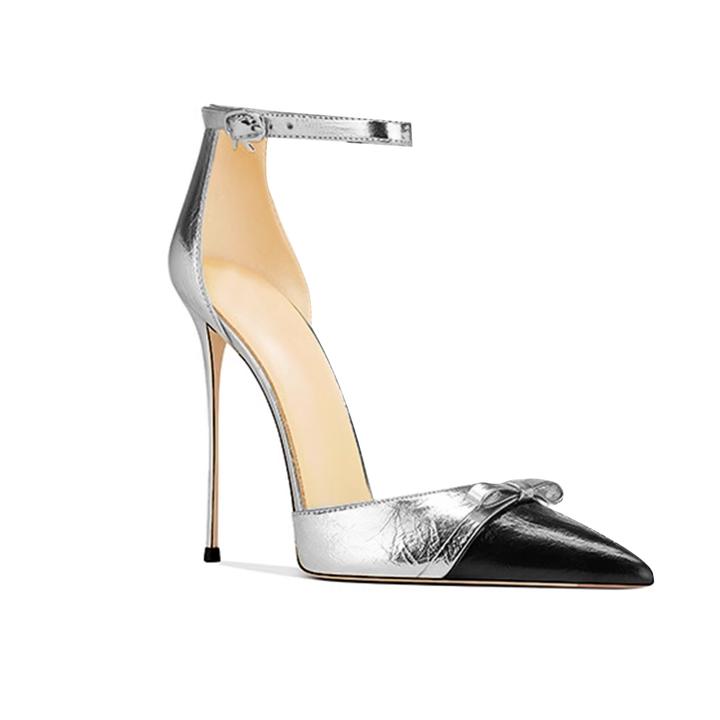 METTI Bi-Color Ankle Strap High Heel Sandals - 10cm