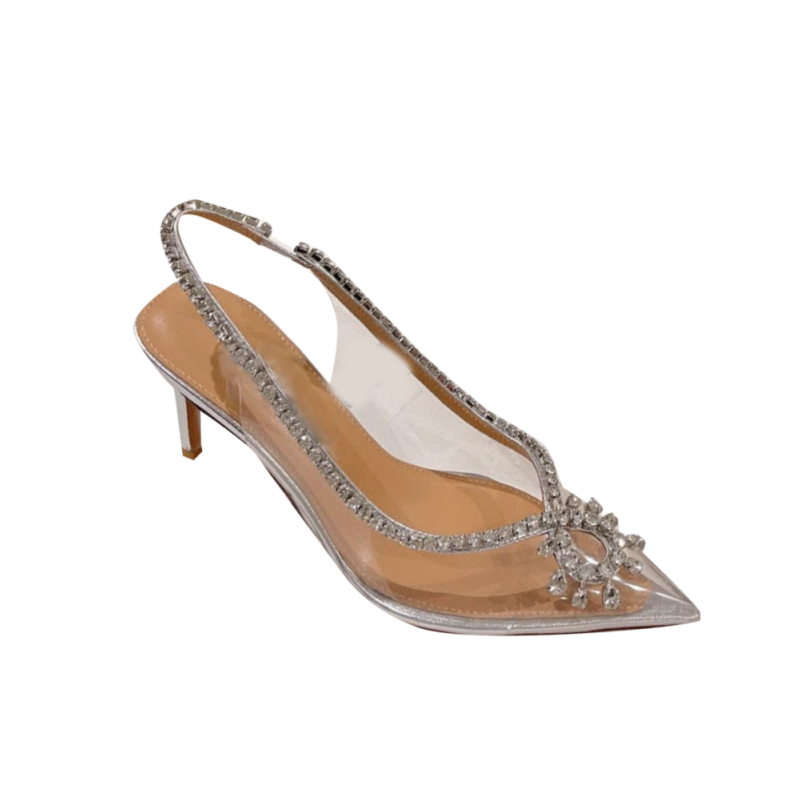 MEVUR Diamante Mid heel Sandals