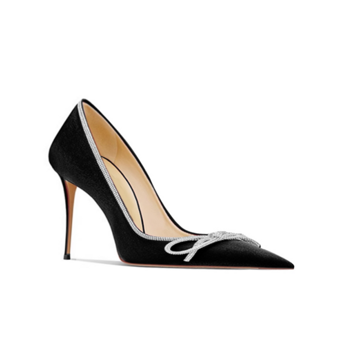 MOIGA Diamante Bow Mid Heel Pumps - 6cm