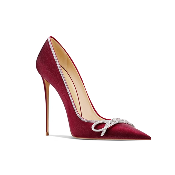 MOIGA Diamante Bow High Heel Pumps - 10cm