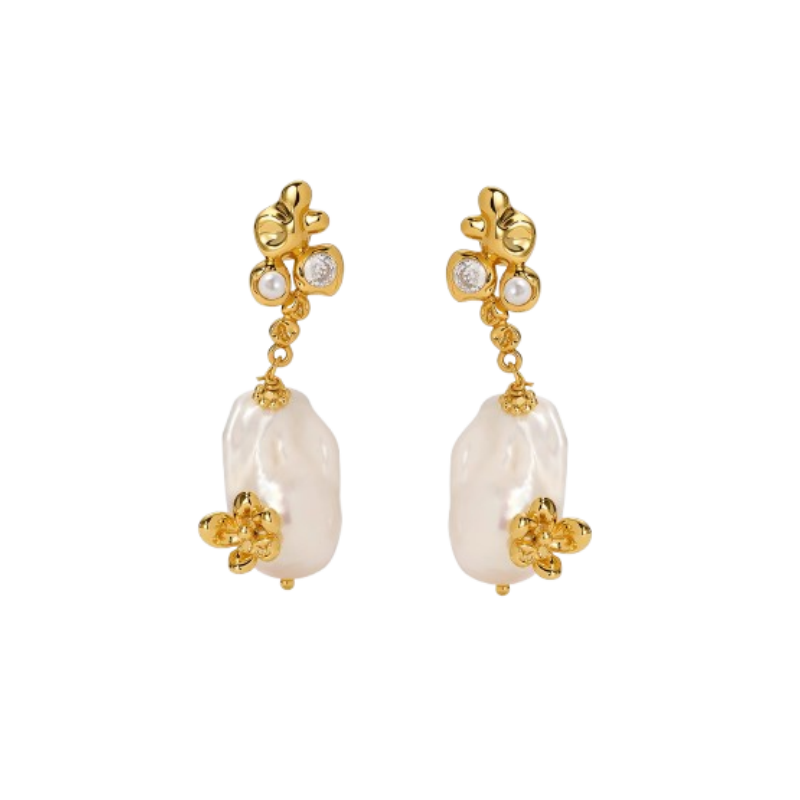 MOTVA Pearl Flower Earrings - Pair