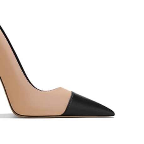 MUJRE Bi-Color Mid Heel Pumps - 8cm