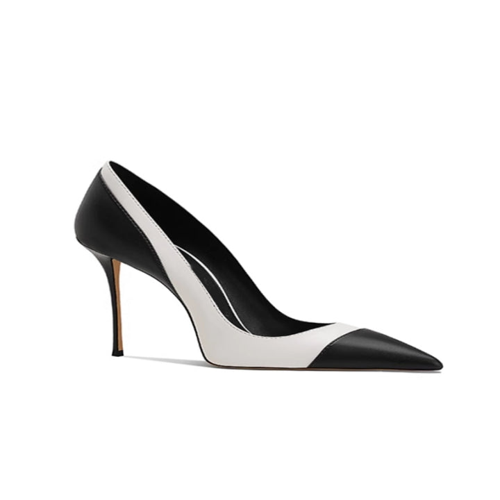 MUJRE Bi-Color Mid Heel Pumps - 6cm