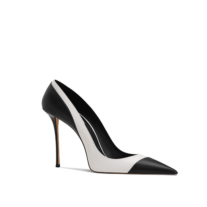 MUJRE Bi-Color Mid Heel Pumps - 8cm