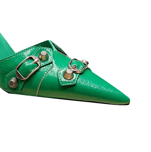 NAISA Studded Mules Sandals - 9cm