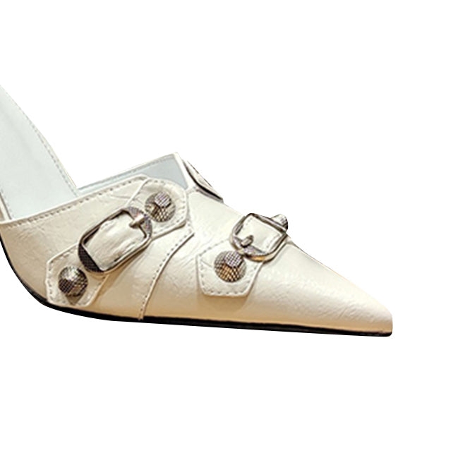 NAISA Studded Mules Sandals - 9cm