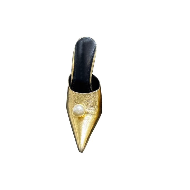 NANVA Pearl Embellished Mules Sandals