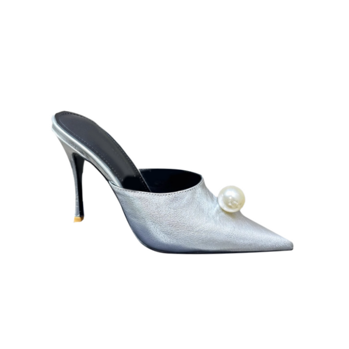 NANVA Pearl Embellished Mules Sandals