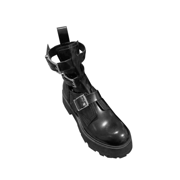 NASDA Buckled Cut Out Ankle Boots