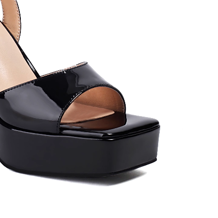 NAVCO Ankle Strap Patent Leather Platform Sandals