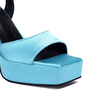 NAVCO Ankle Strap Satin Platform Sandals