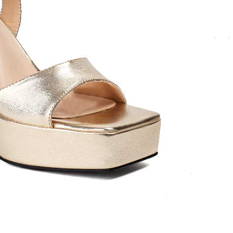 NAVCO Ankle Strap Leather Platform Sandals