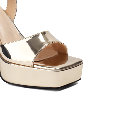 NAVCO Ankle Strap Patent Leather Platform Sandals