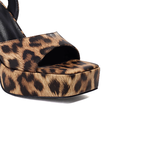 NAVCO Ankle Strap Patent Leather Platform Sandals