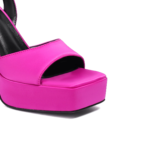 NAVCO Ankle Strap Satin Platform Sandals